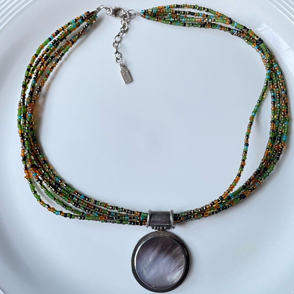 peyote Bird Necklace 925 sterling silver